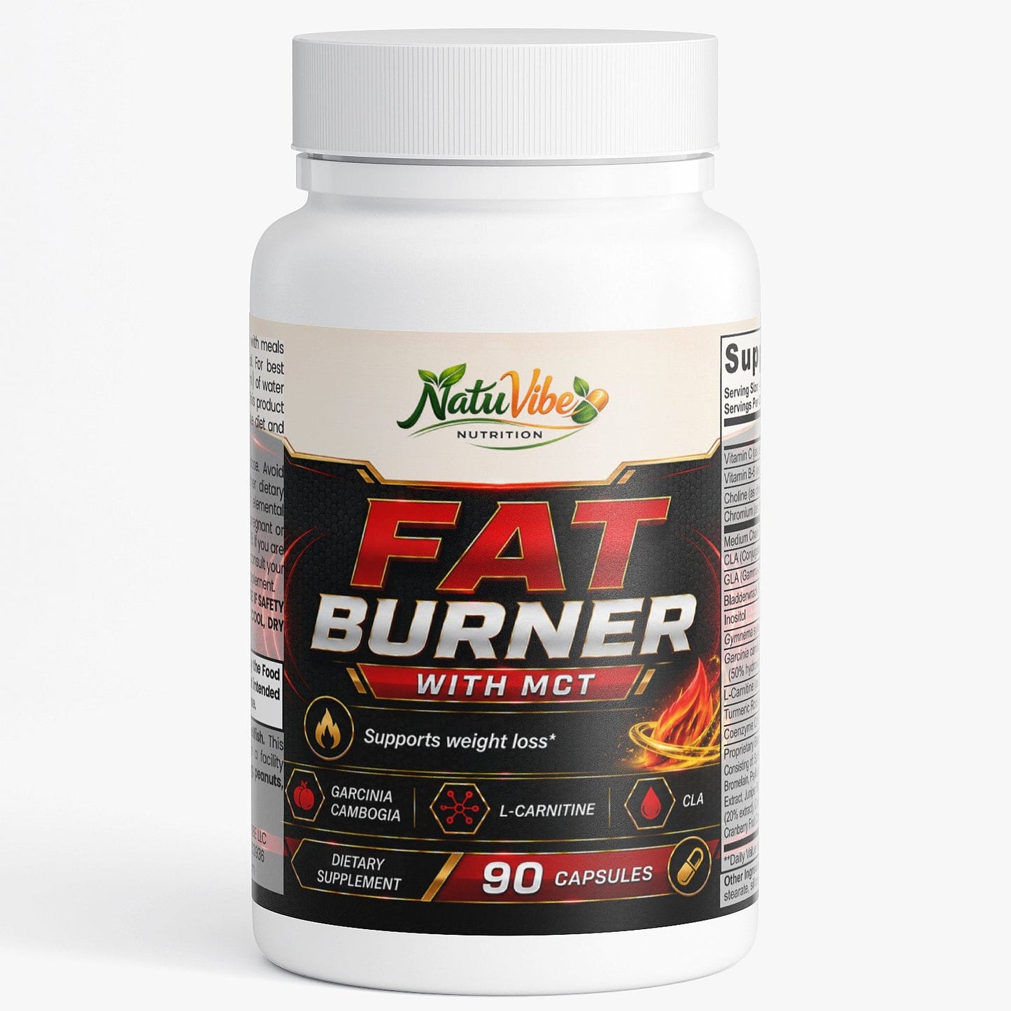 Fat Burner with MCT™ – Garcinia Cambogia, L-Carnitine & CLA | Supports Weight Loss & Metabolism | 90 Caps