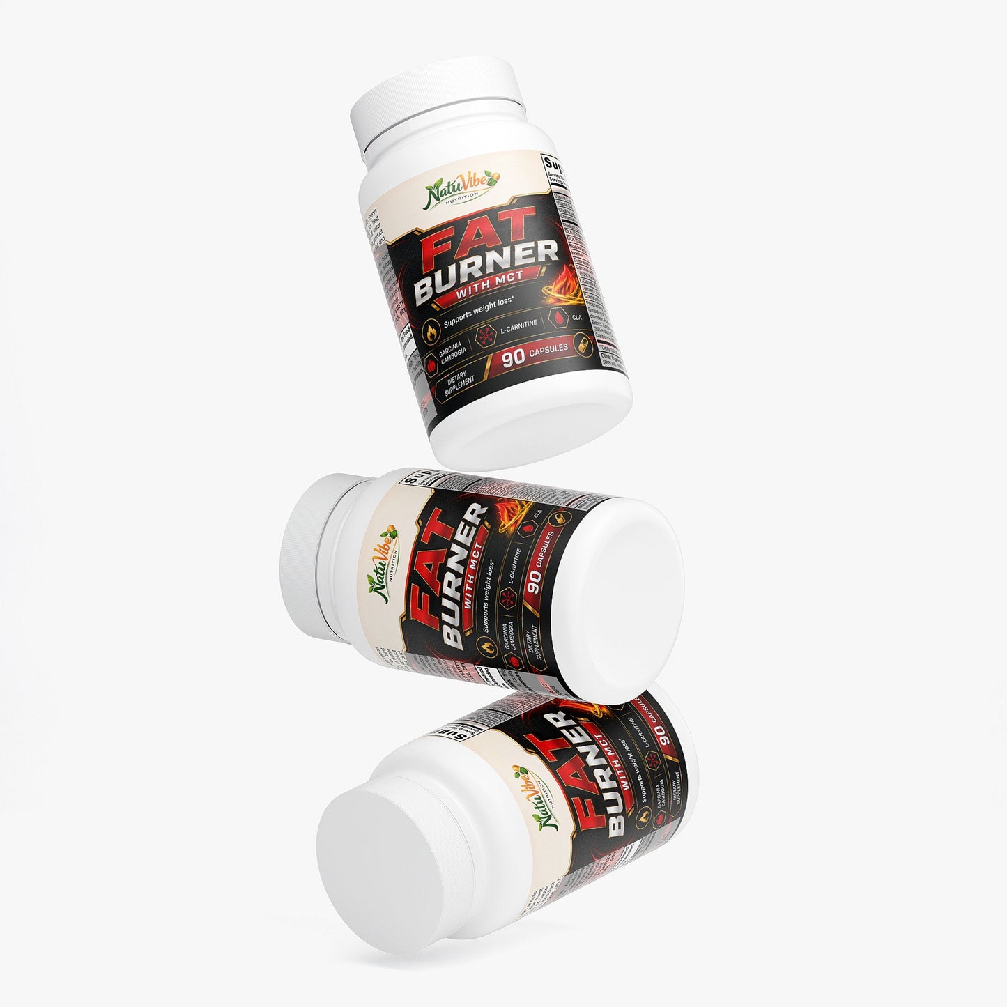 Fat Burner with MCT™ – Garcinia Cambogia, L-Carnitine & CLA | Supports Weight Loss & Metabolism | 90 Caps